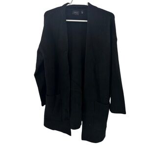 Cyrus Black Cardigan Open-Front Knit Sweater S soft heavy weight thick casual